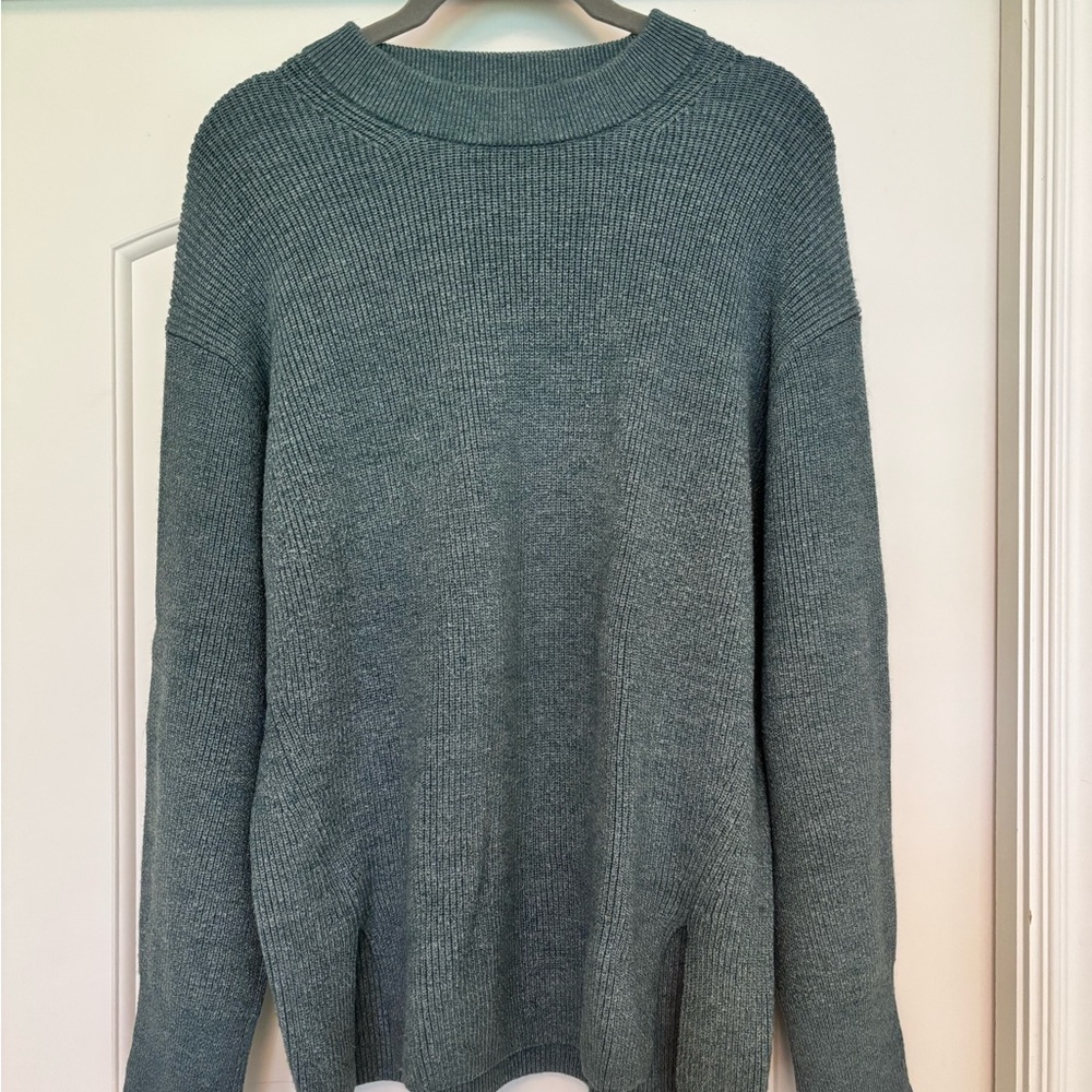 lululemon athletica Heathered Green Crew Neck Sweater
